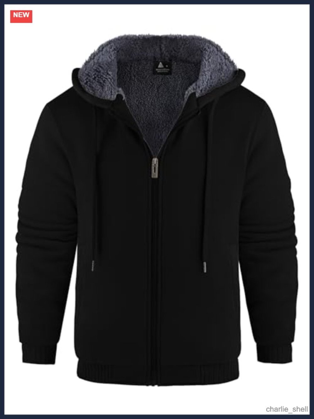 Men's Sherpa Lined Zip Up Hoodie Fleece Winter Sweatshirt Jacket Warm
